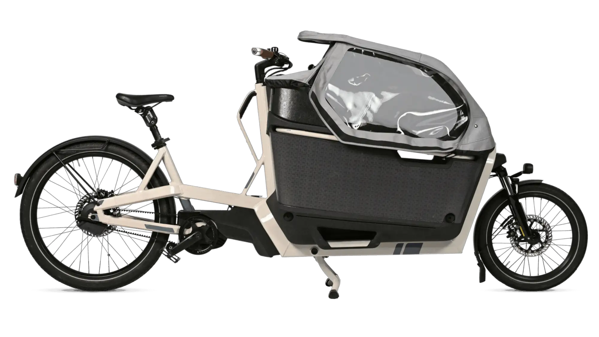 Cargo bicycle shown as a practical mobility option for daily use